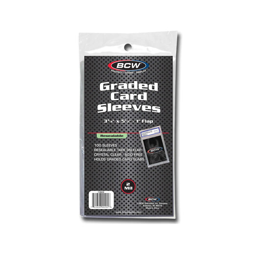 BCW Resealable Graded Card Sleeves – 1-RGCS (Pack of 100)