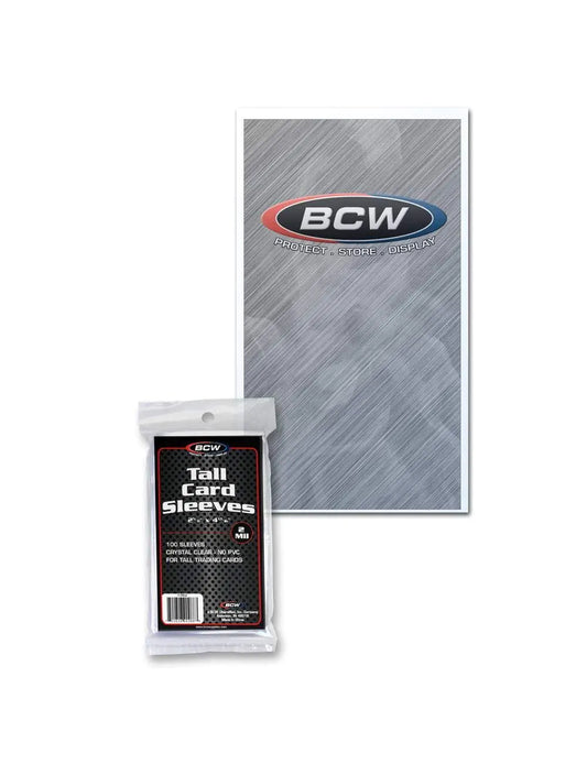BCW Tall Trading Card Sleeves – 100ct (Widevision & Oversized Cards)