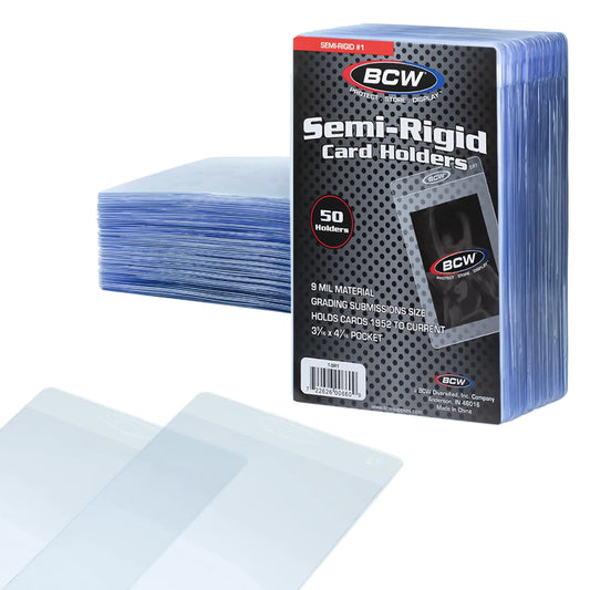 BCW Semi-Rigid Card Holders – 50ct (Grading Submission Sleeves)
