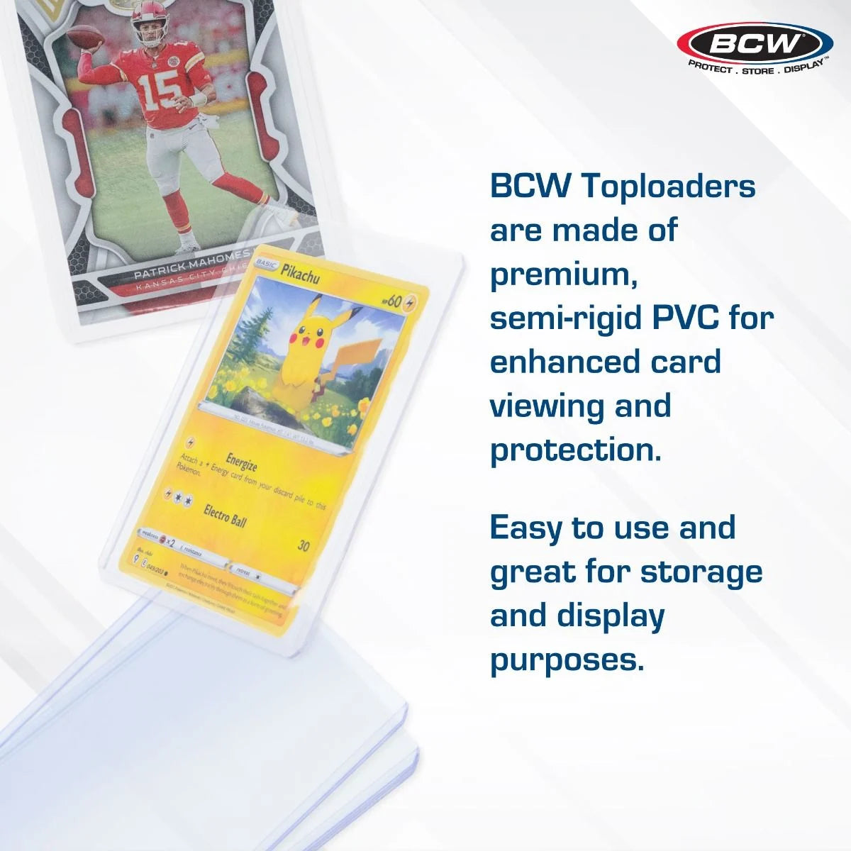 BCW 500ct Top Loaders – Clear Rigid Card Holders for Sports & TCG Cards