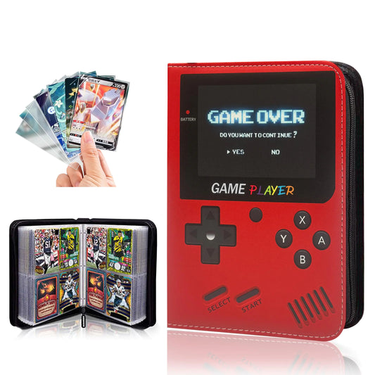 Pokémon Card Binder – 4-Pocket, Holds 400+ Cards w/ 100 Extra Sleeves (Red)