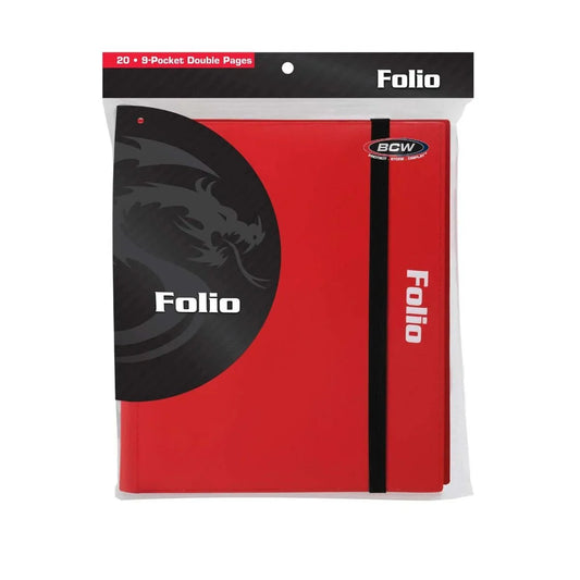 Card Folio Portfolio 9-Pocket Codex Binder Album, Red-0