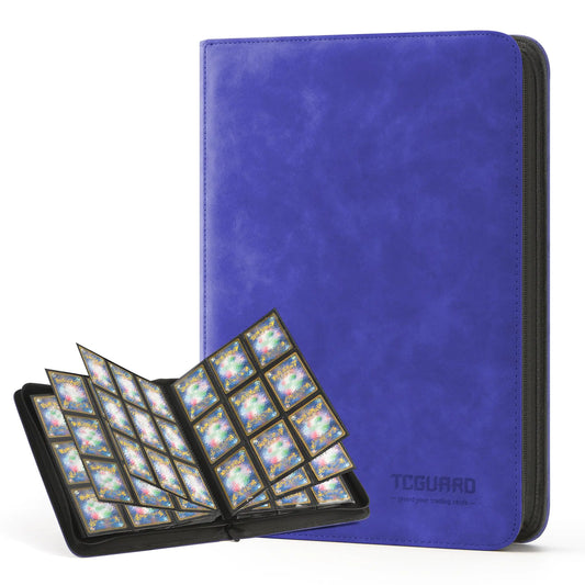 TCGUARD Zipper Binder with 540 Side-Load Pockets - Blue